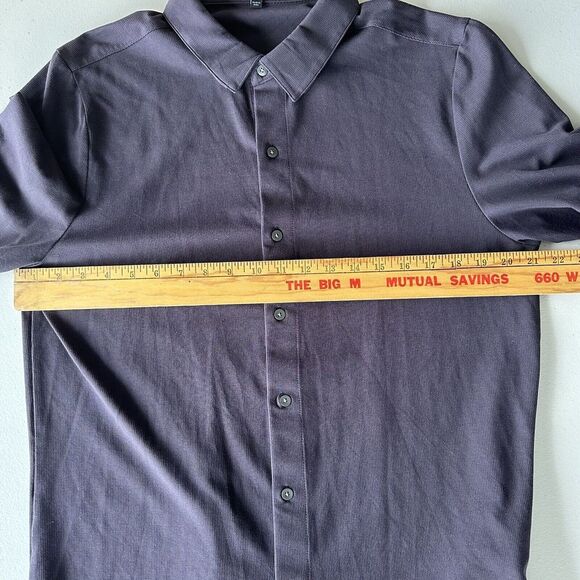Robert Barakett Plum Long Sleeve Button Up Shirt Size Large Men's Collared - Picture 4 of 9
